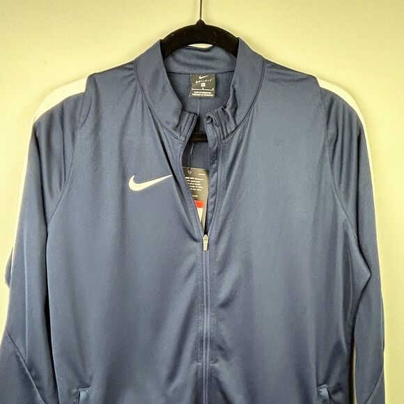 NWT Nike Dri-Fit Navy Blue Zip Up Jacket Lightwght Athletic Performance Womens L - Picture 2 of 16